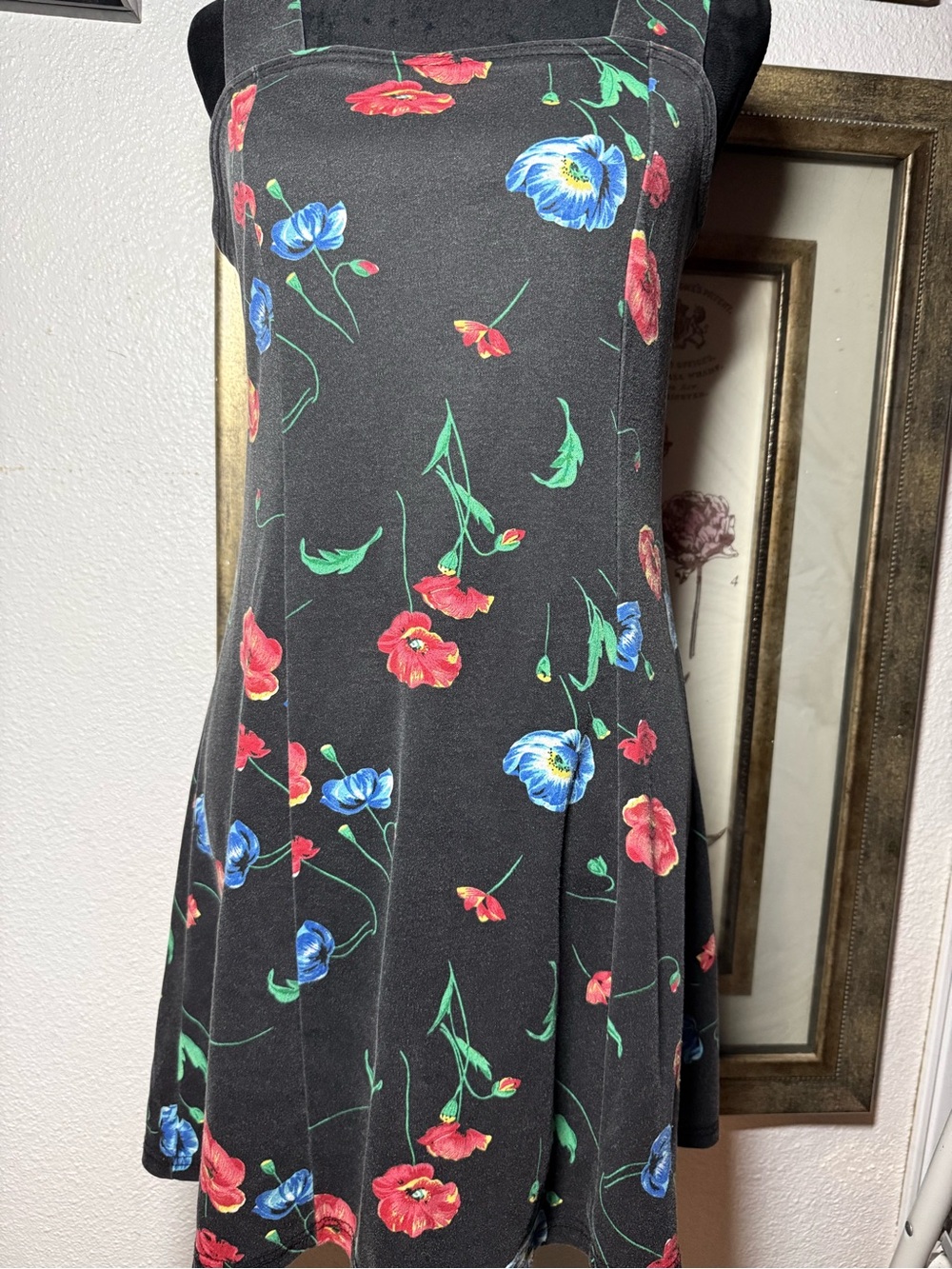 Vintage 90s NoBo Poppy Floral Dress Set Bolero Jacket •Size S• Made in USA